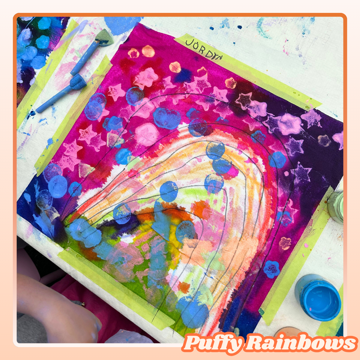 Puffy Rainbows Art Lesson Plan [Digital Download]