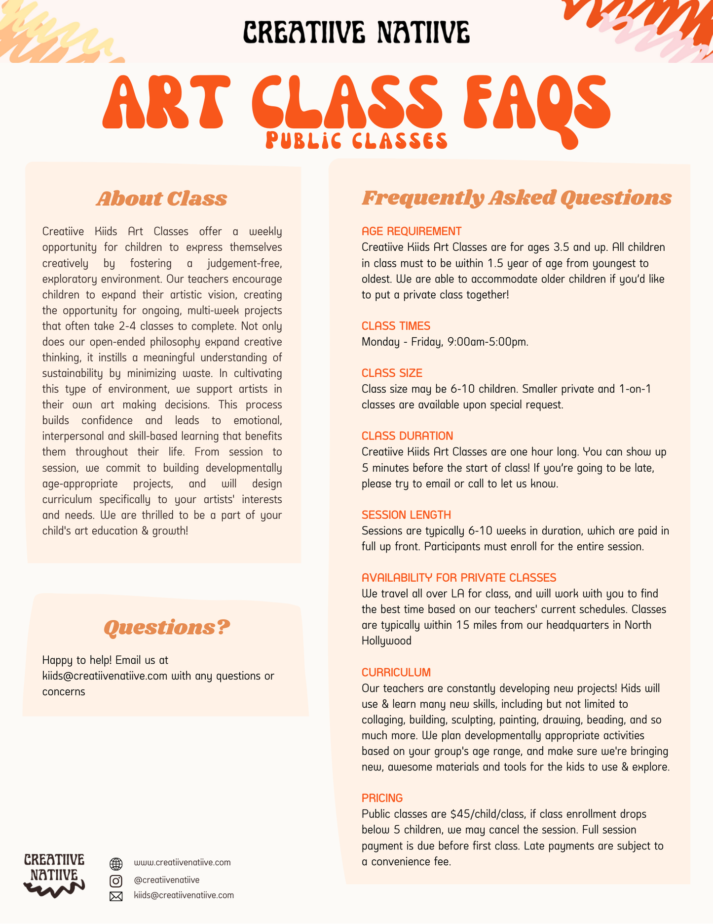 Tues 3:15p Studio City Art Class!