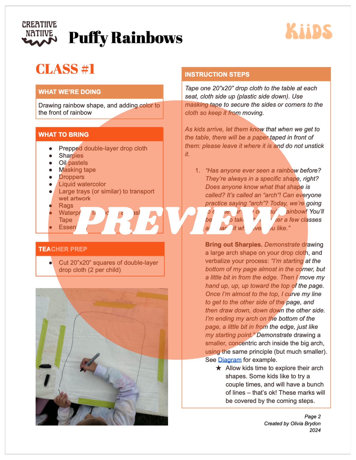 Puffy Rainbows Art Lesson Plan [Digital Download]